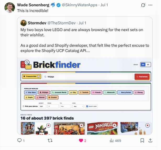 Wade Sonenberg response to the Brickfinder launch